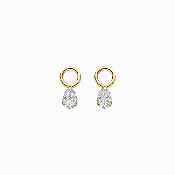 Charm set LG9004Y charm se za Minđuše, od 14k zlata sa laboratorijskim dijamantima u obliku kruške