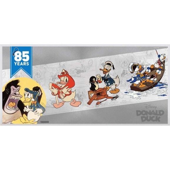 Investiciono srebro, 999, kolekcionarski i numizmatčki poklon, disney: paja patak, donald duck 85 godina