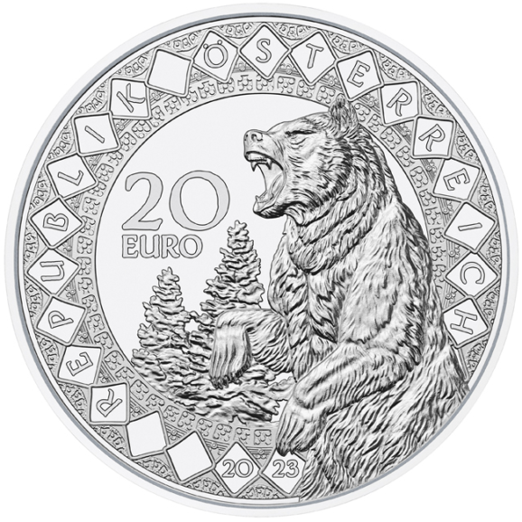 Investiciono srebro, 999, kolekcionarski i numizmatčki poklon, münze österreich: america - healing power of the bear