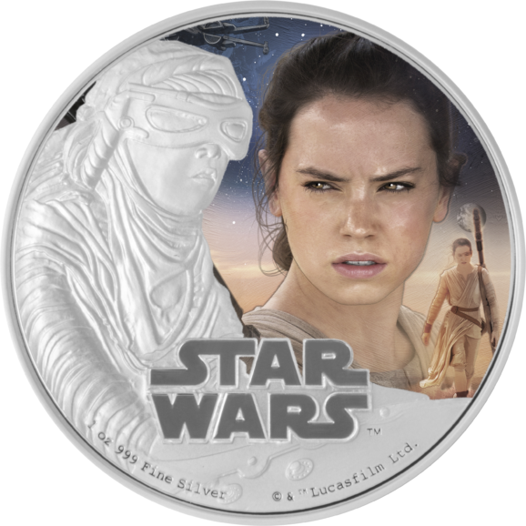 Investiciono srebro, 999, kolekcionarski i numizmatčki poklon, disney: star wars: the rise of skywalker: rey, poklon za star wars fanove