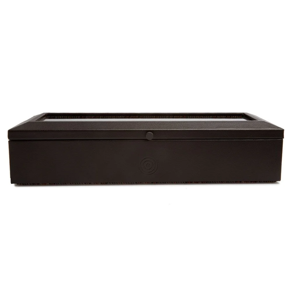 Wm brown kutija za 5 satova – za modernog džentlmena s ukusom Braon kožna kutija za pet satova sa staklom, wm brown wolf