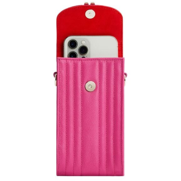 Roze futrola za mobilni sa kaišem i trakicom, mimi, wolf