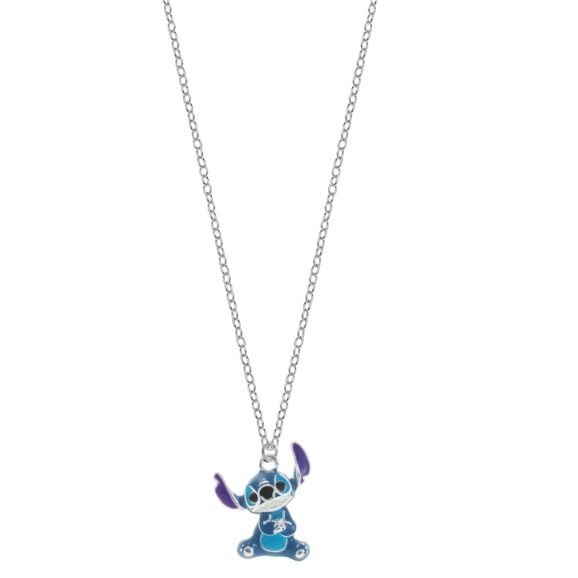 srebrna ogrlica za decu sa motivom Stitch, 925 srebro, sa emajlom, Disney